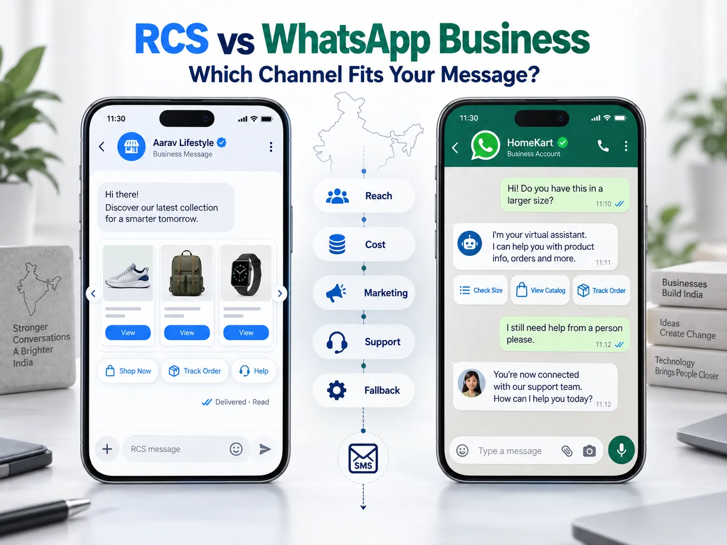 RCS vs WhatsApp Business in India: Pricing, Reach and Best Uses in 2026