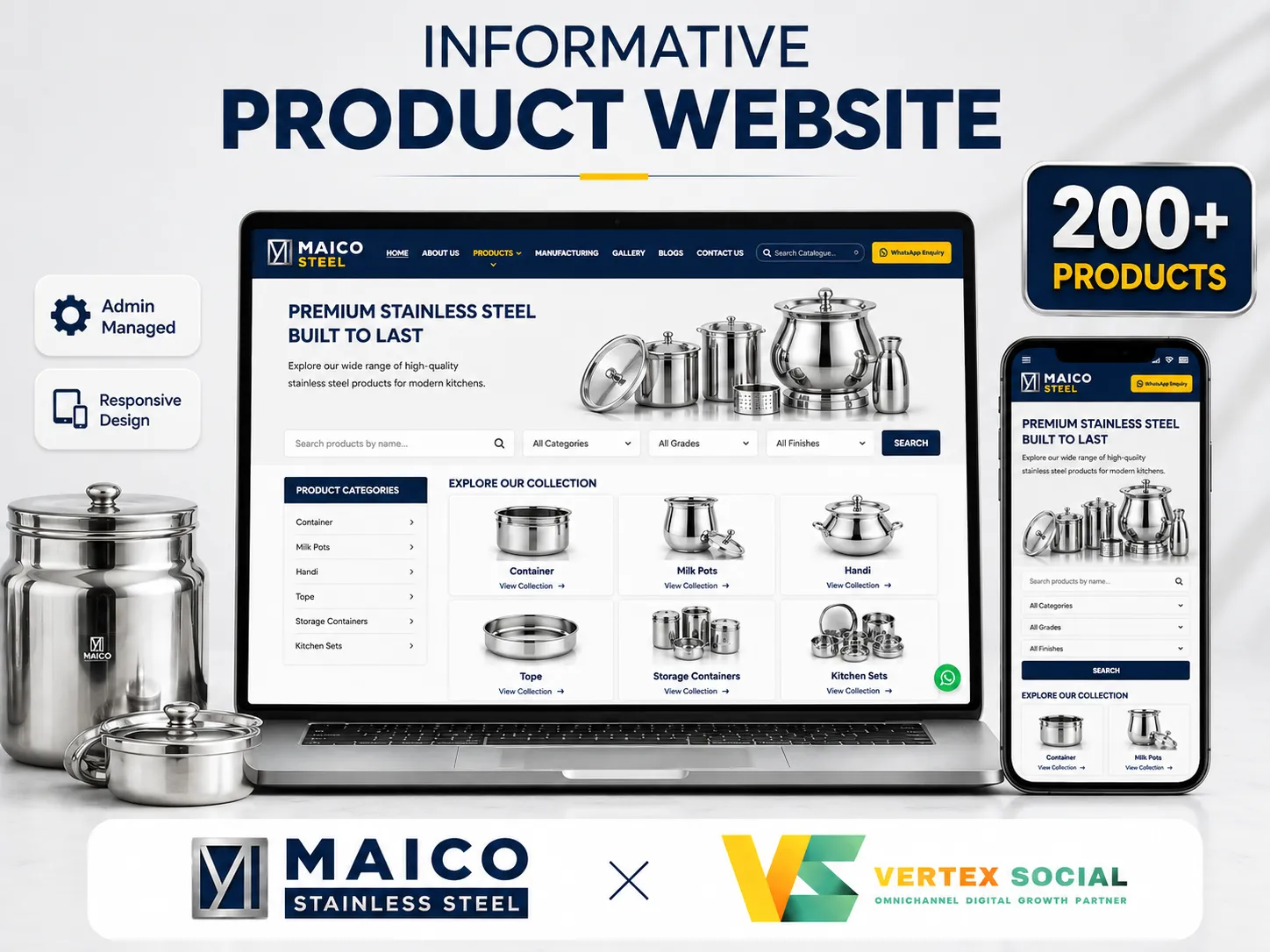 Maico Stainless Steel - Informative Product Catalogue Website
