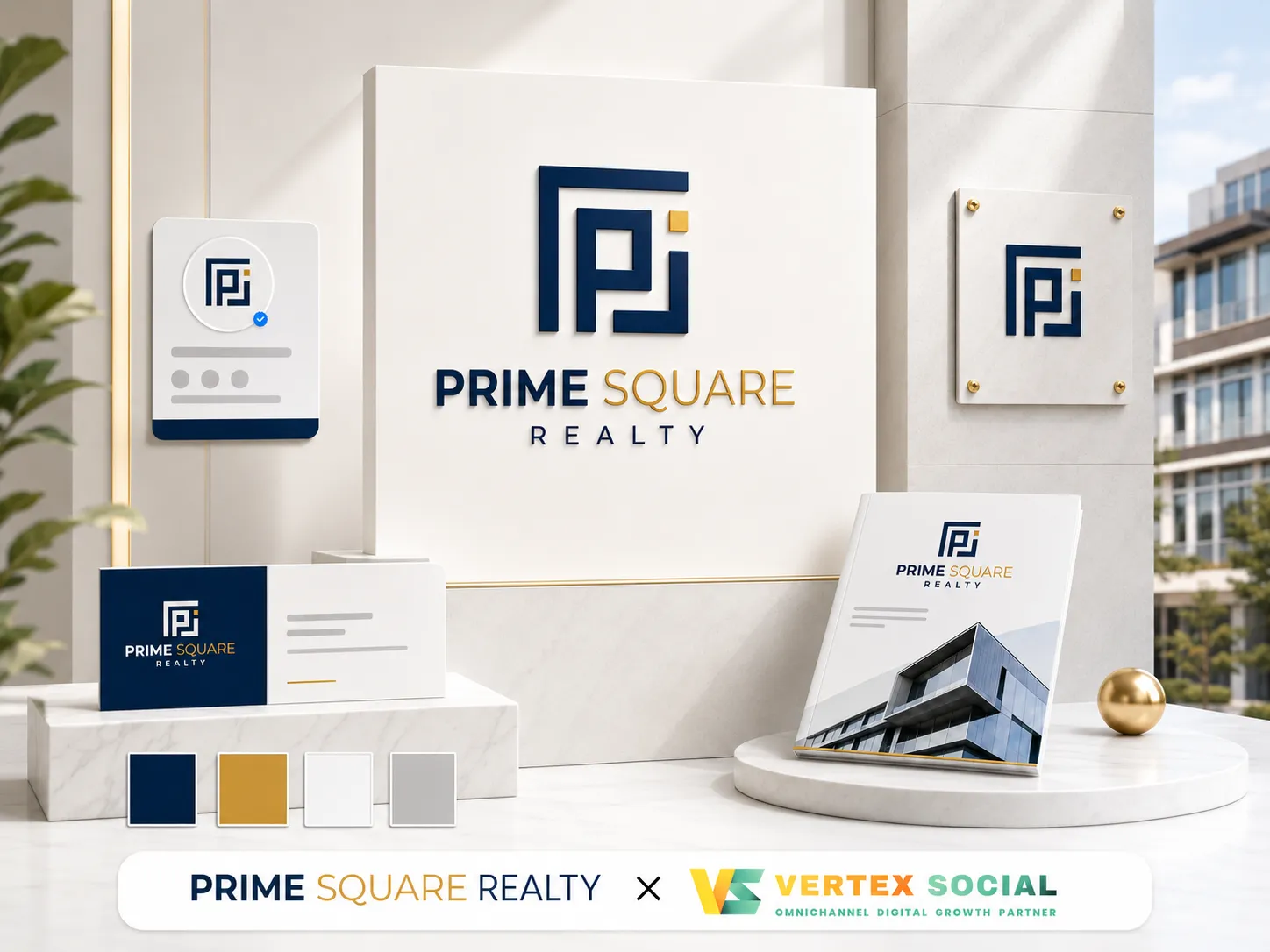 Prime Square Realty - Logo and Brand Identity Design
